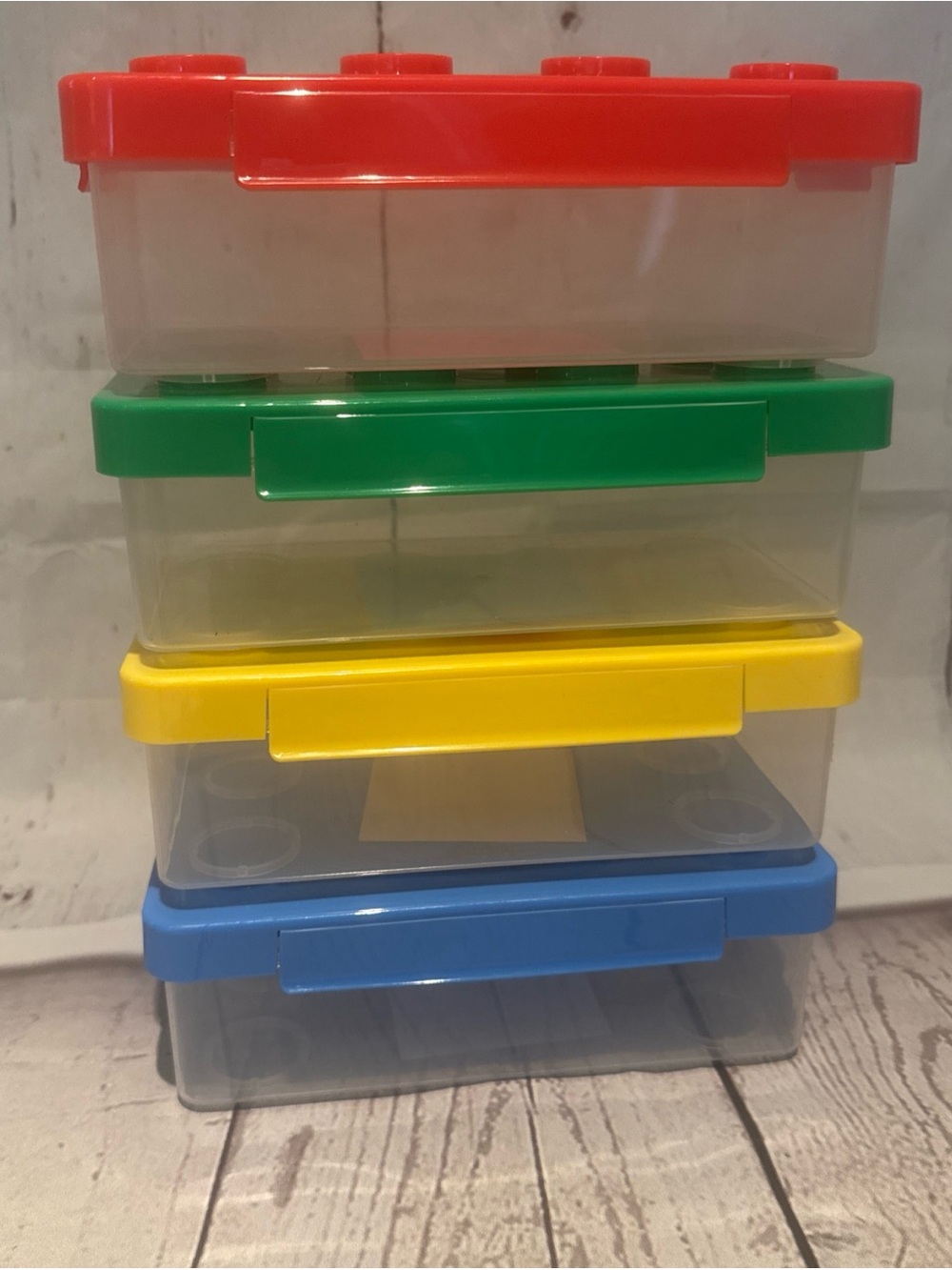 NWT Teaching Tree 4 piece Large Lego style organizer containers